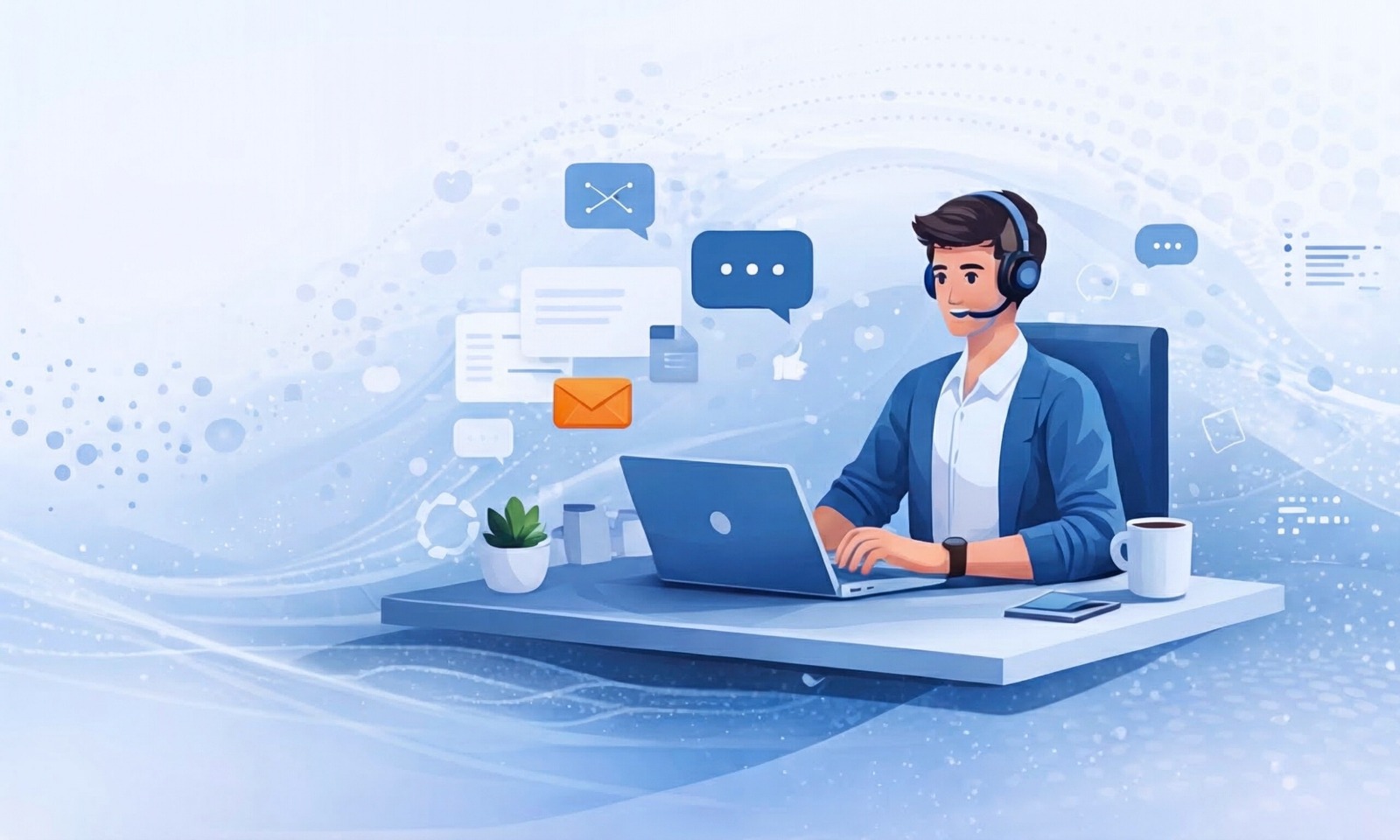 Person working at a desk — representing a conversation with Dirgha Technologies
