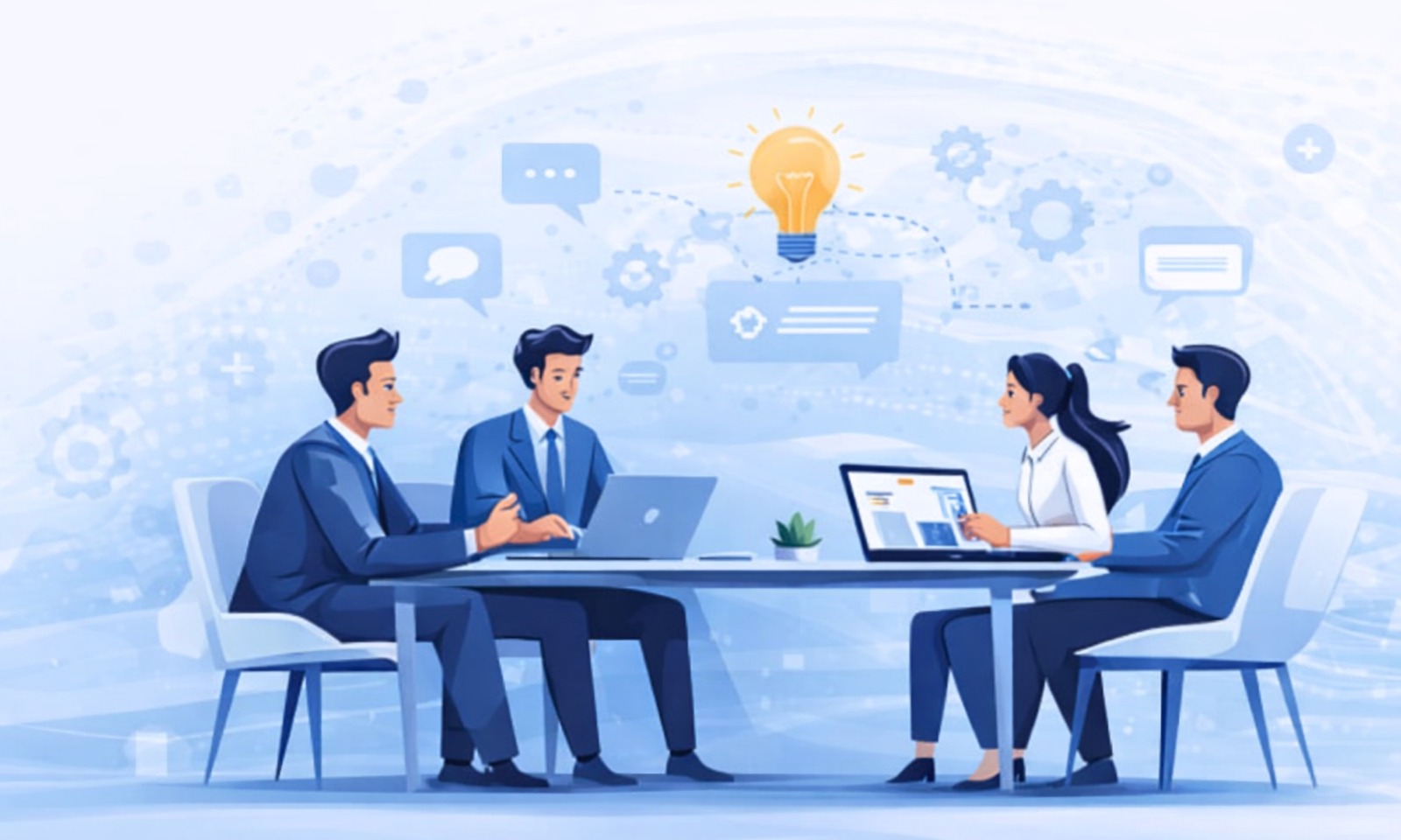 Illustration of a team starting a new digital project